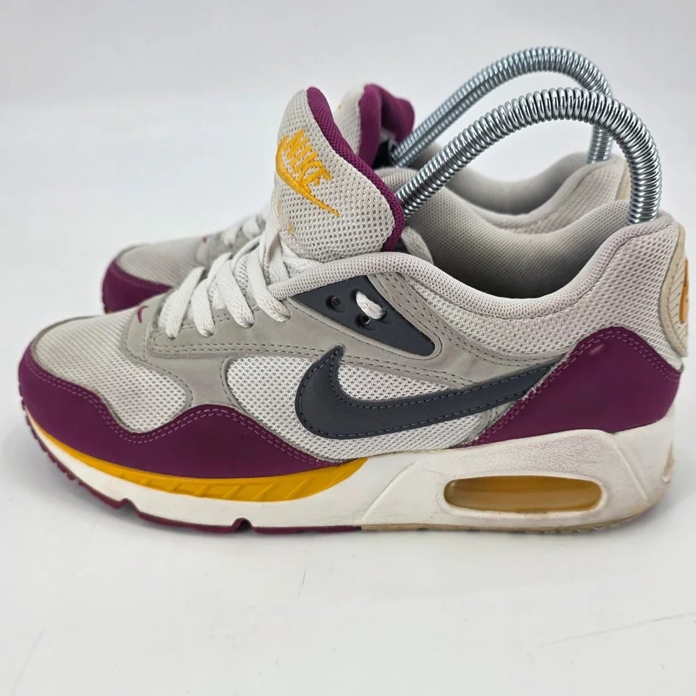 NIKE AIR MAX CORRELATE WOMENS SIZE 6.5 WHITE MAROON YELLOW SNEAKERS SHOE COMFORT - Picture 5 of 13